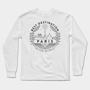 Paris Minimal Badge Design Long Sleeve T-Shirt